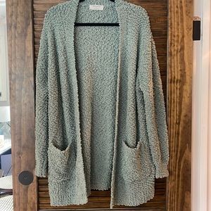 Zenana Moss Green Popcorn Cardigan